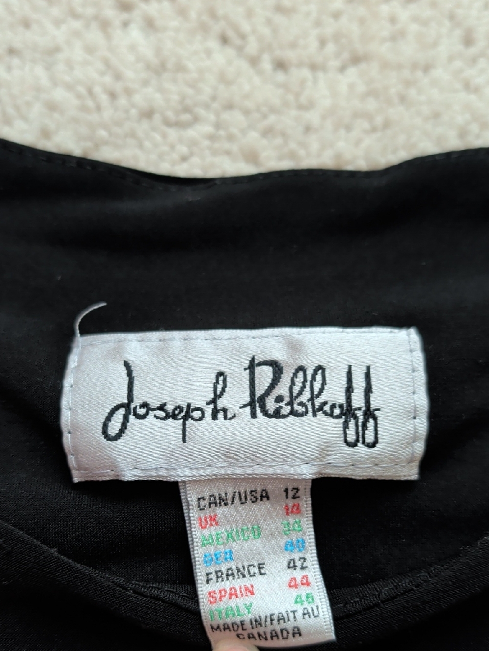 Joseph Ribkoff Black Tunic Top Size 12 - Picture 2 of 5